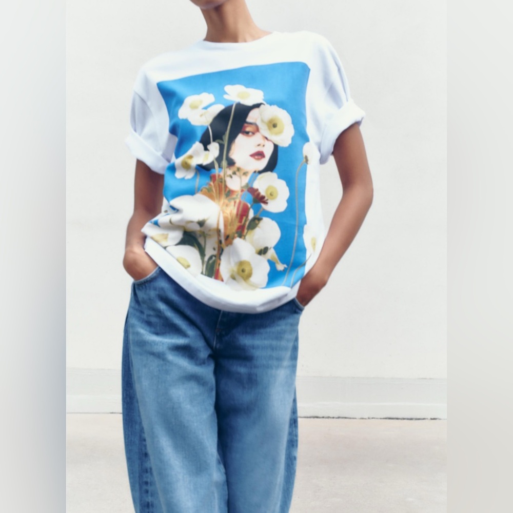Zara women print t-shirt 1165/663 - Picture 2 of 3